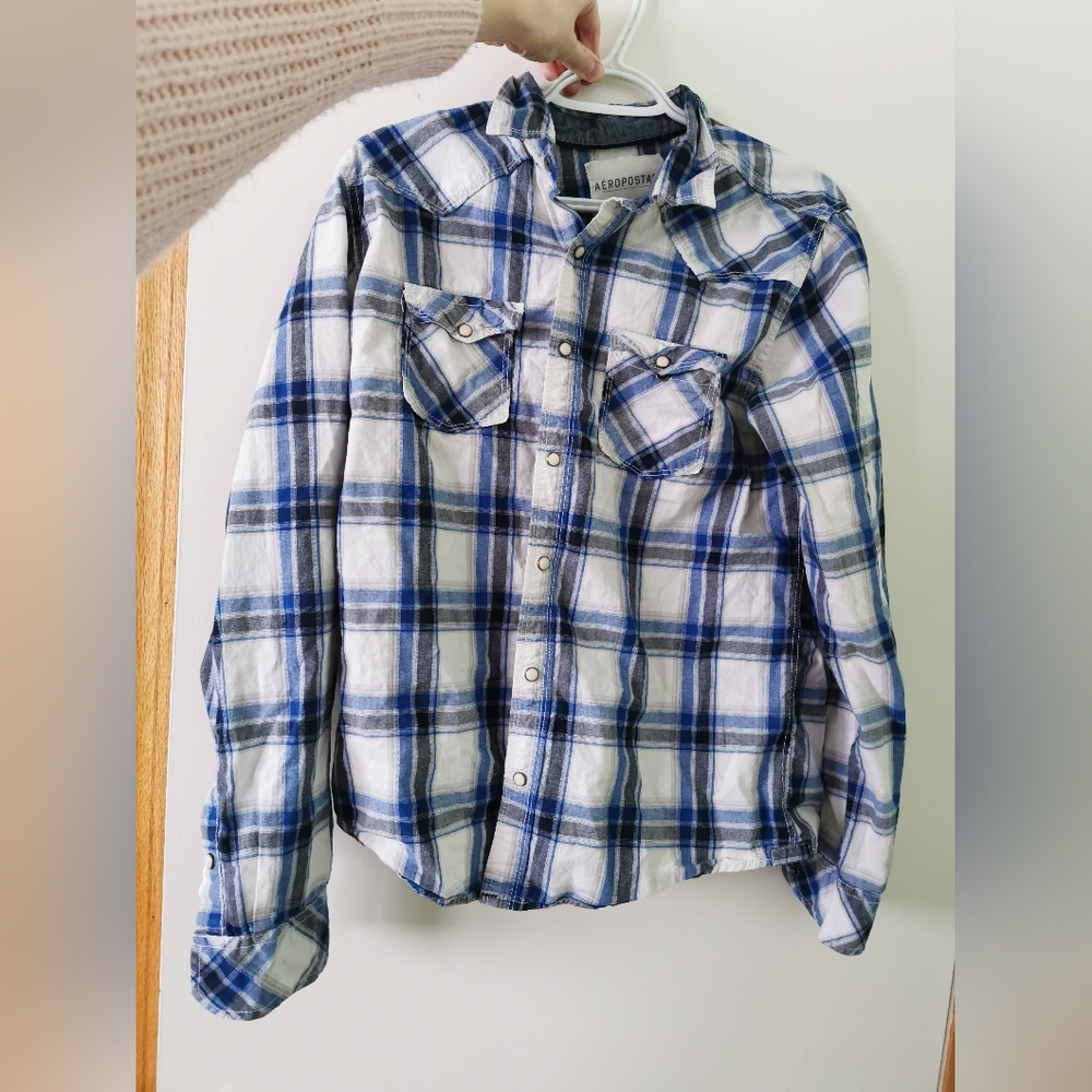 Aeropostale Plaid Long sleeve button up Men's Medium - Play (see description)